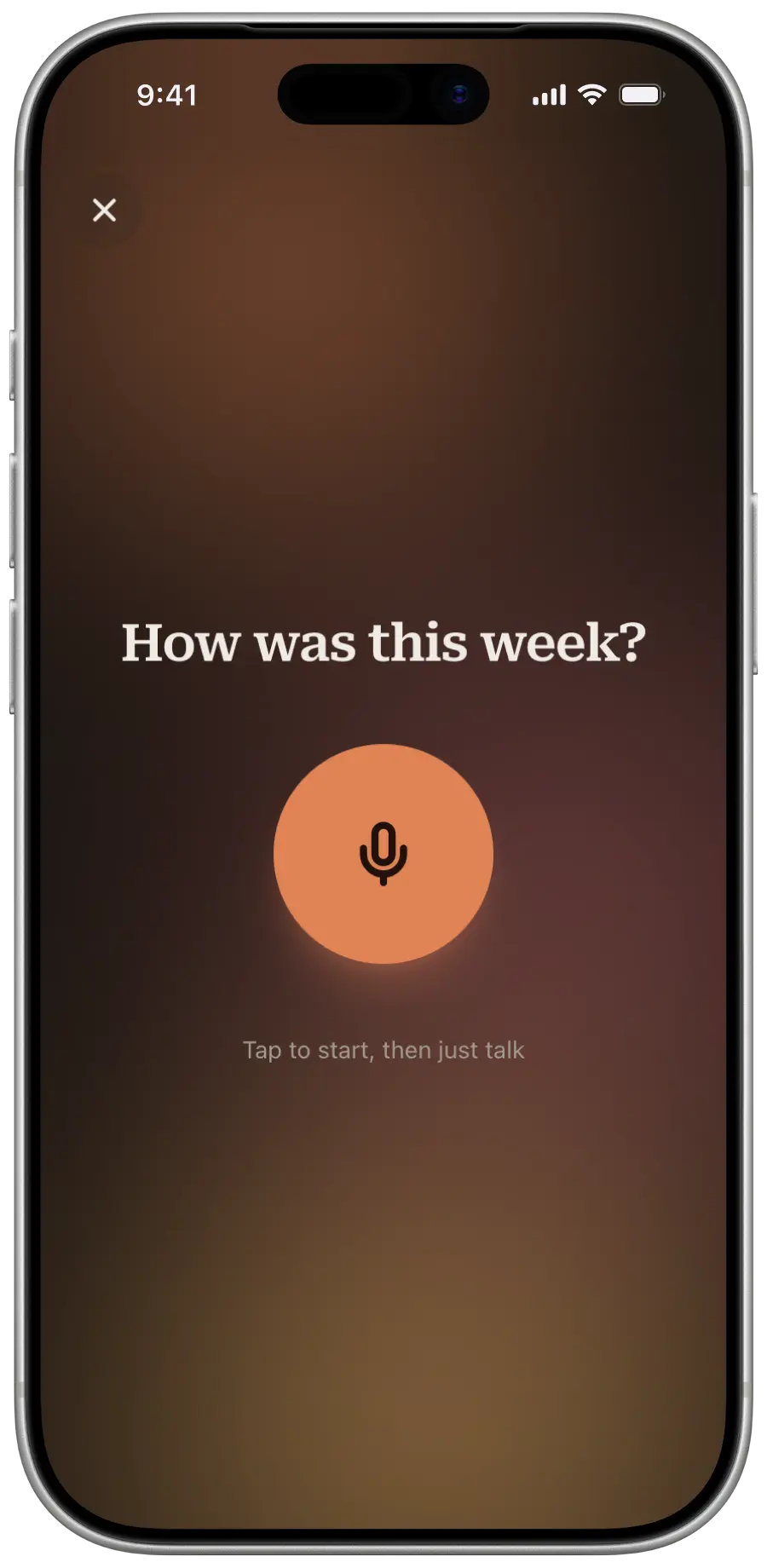 Recording a weekly reflection
